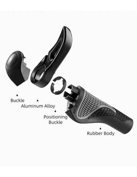 
Dviračio vairo rankenų rinkinys su neslystančiais kampais - baltos spalvos
