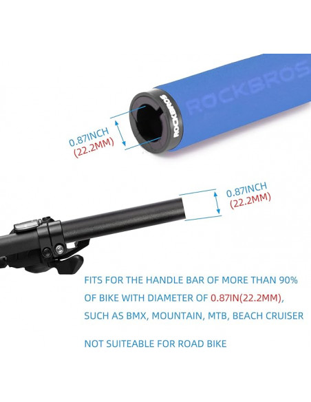 
Dviračio vairo rankenos, kempinės formos, mėlynos ir juodos spalvos
