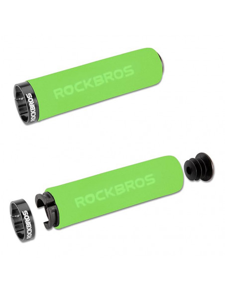 
Dviračio vairo rankenos, žalios ir juodos kempinės formos
