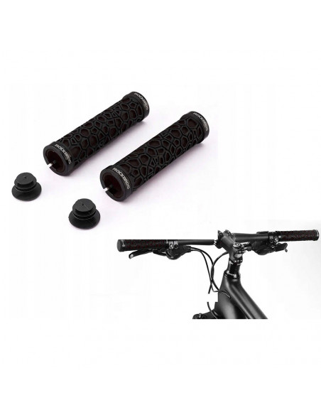 
Dviračio rankenos, guminės, lipnios, 22 mm skersmens, juodos
