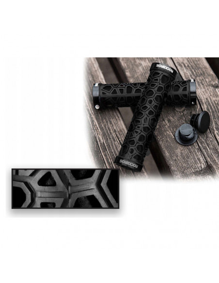 
Dviračio rankenos, guminės, lipnios, 22 mm skersmens, juodos
