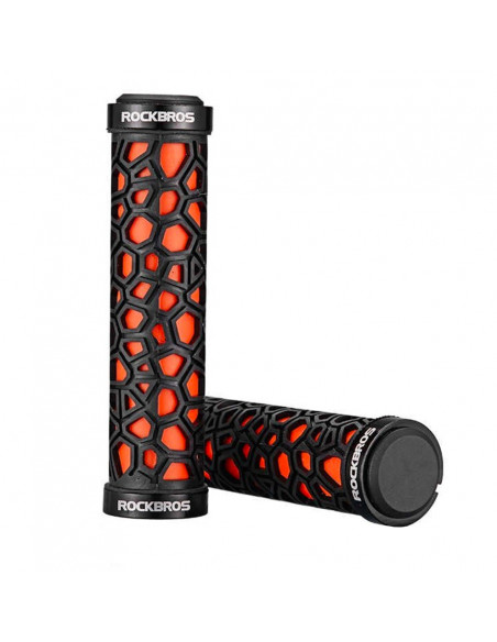 
Dviračio rankenos, guminės, 22 mm skersmens, juodos ir oranžinės
