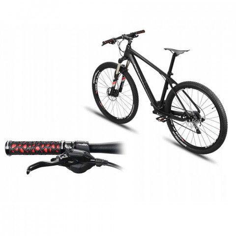 
Dviračio rankenos, guminės, 22 mm skersmens, juodos ir raudonos
