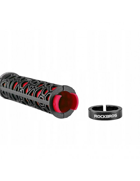 
Dviračio rankenos, guminės, 22 mm skersmens, juodos ir raudonos
