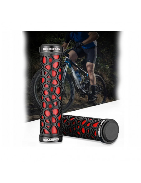 
Dviračio rankenos, guminės, 22 mm skersmens, juodos ir raudonos
