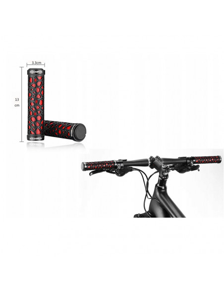 
Dviračio rankenos, guminės, 22 mm skersmens, juodos ir raudonos
