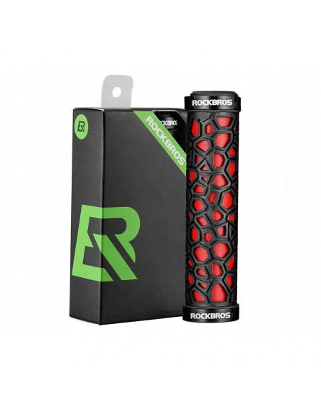 
Dviračio rankenos, guminės, 22 mm skersmens, juodos ir raudonos
