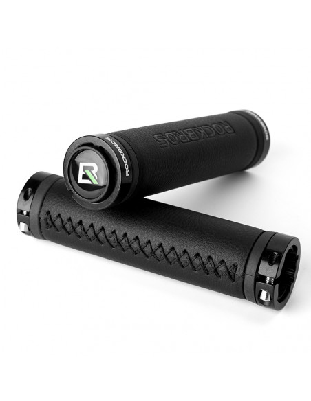 
Dviračio rankenos, patogios odinės vairo rankenos - juodos
