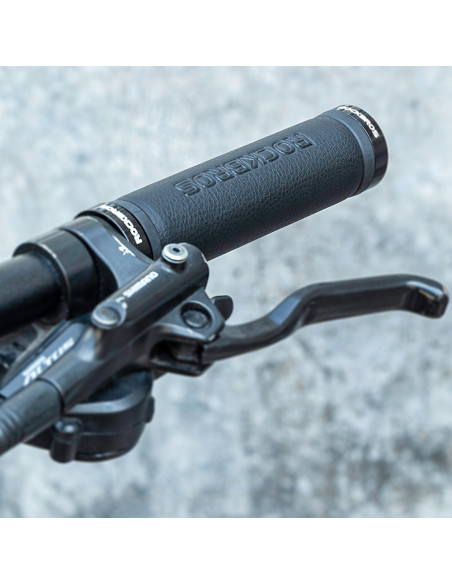 
Dviračio rankenos, patogios odinės vairo rankenos - juodos
