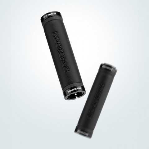 
Dviračio rankenos, patogios odinės vairo rankenos - juodos
