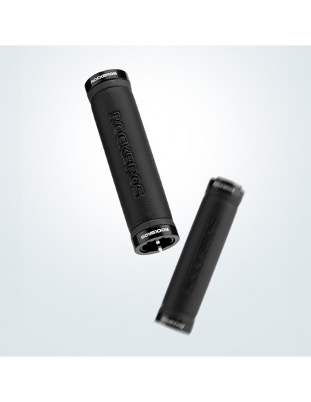 
Dviračio rankenos, patogios odinės vairo rankenos - juodos
