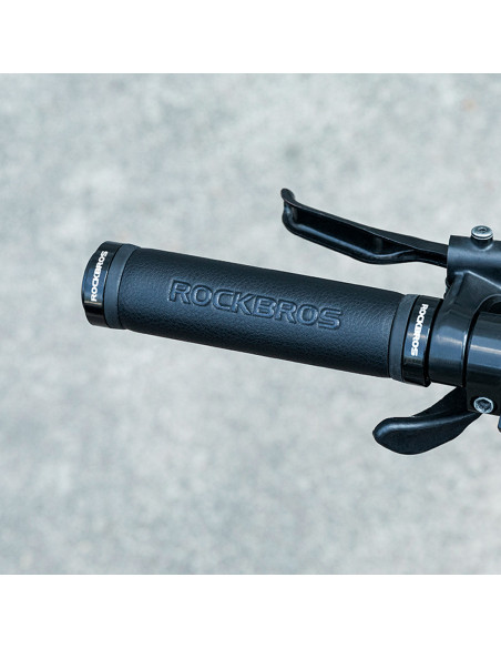 
Dviračio rankenos, patogios odinės vairo rankenos - juodos
