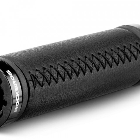 
Dviračio rankenos, patogios odinės vairo rankenos - juodos
