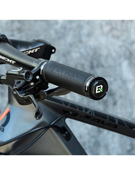 
Dviračio rankenos, patogios odinės vairo rankenos - juodos
