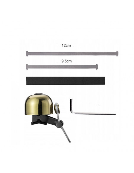 
Retro dviračio skambutis - auksinis
