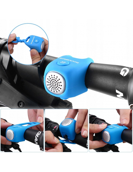 
Elektroninis dviračio skambutis silikoniniame korpuse - mėlynas
