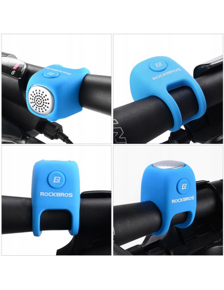 
Elektroninis dviračio skambutis silikoniniame korpuse - mėlynas
