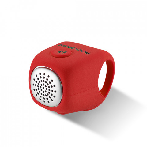 
Elektroninis dviračio skambutis silikoniniame korpuse - raudonas
