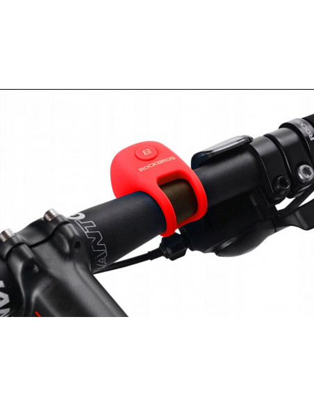 
Elektroninis dviračio skambutis silikoniniame korpuse - raudonas
