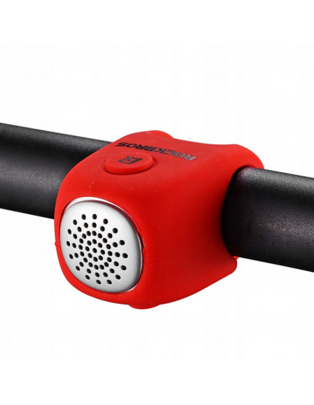 
Elektroninis dviračio skambutis silikoniniame korpuse - raudonas
