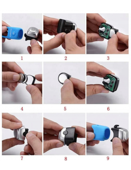 
Elektroninis dviračio skambutis silikoniniame korpuse - juodas
