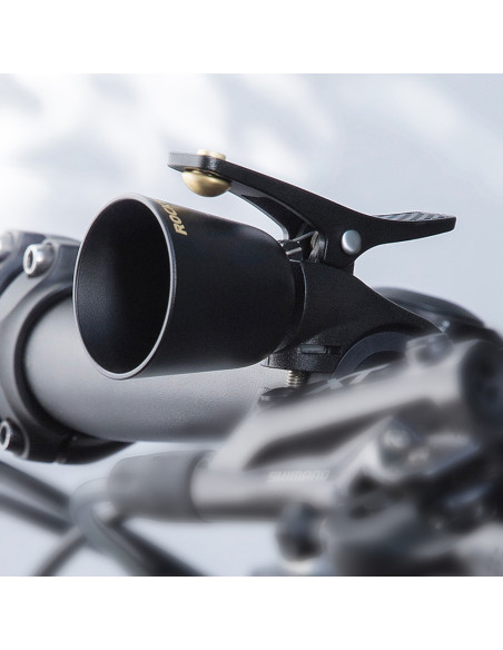 
Modernus dviračio skambutis su kryptiniu garsu - juodas
