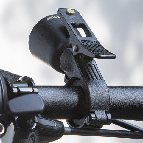 
Modernus dviračio skambutis su kryptiniu garsu - juodas
