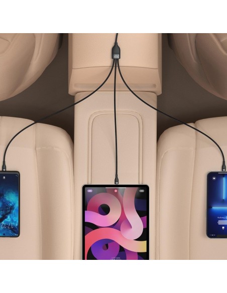 Flash Series II USB-C laidas iPhone Lightning microUSB 100W 1,5m juodas Flash Series II USB-C laidas iPhone Lightning microUSB 100W 1,5m juodas
