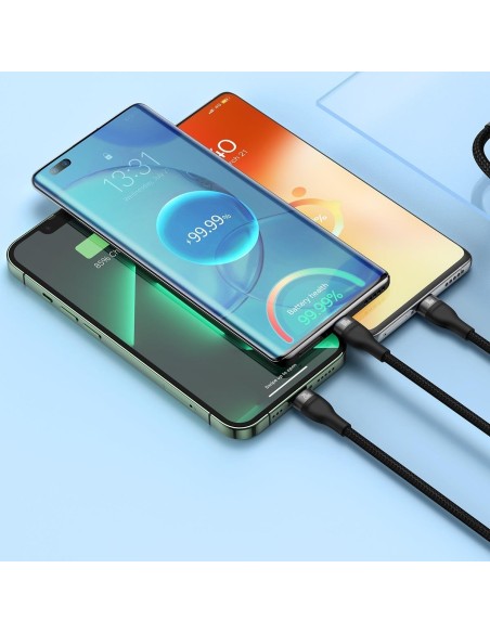 Flash Series II USB-C laidas iPhone Lightning microUSB 100W 1,5m juodas Flash Series II USB-C laidas iPhone Lightning microUSB 100W 1,5m juodas