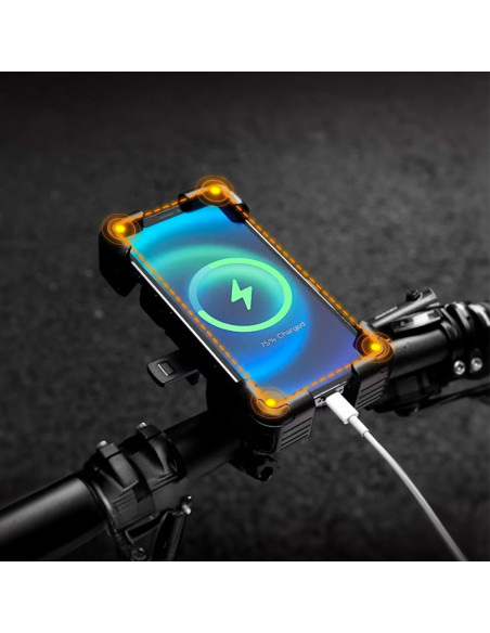 
360° besisukantis motociklo telefono laikiklis 4,5–7,2 colio – juodas
