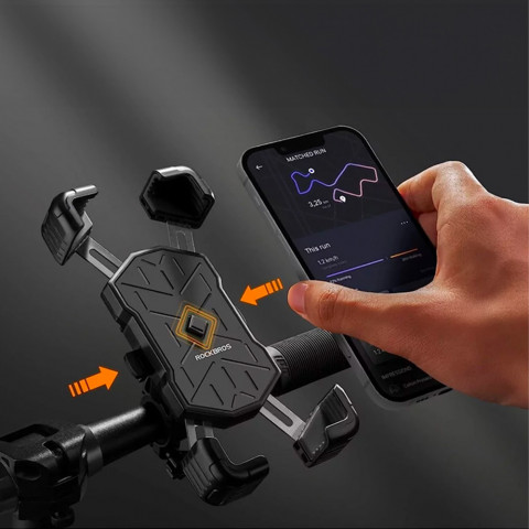 
360° besisukantis motociklo telefono laikiklis 4,5–7,2 colio – juodas
