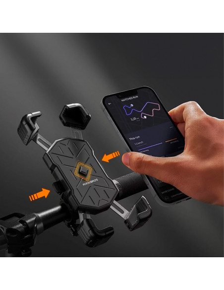 
360° besisukantis motociklo telefono laikiklis 4,5–7,2 colio – juodas
