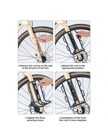 
Dviračių laikiklis krepšiams ant dviračio šakės - juodas
