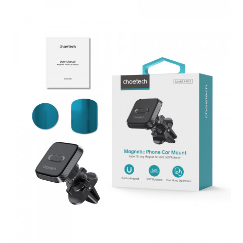 
Magnetinis telefono laikiklis automobiliui, skirtas oro išleidimo angai – juodas
