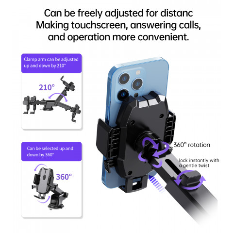 
Teleskopinis automobilio laikiklis „Žmogus-voras II“, skirtas kabinai arba priekiniam stiklui – juodas

