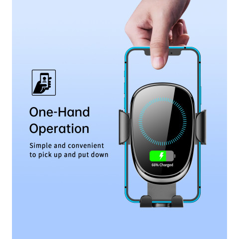 
„Gravity“ automobilio laikiklis su 15 W indukciniu įkrovikliu, skirtas vairuotojo kabinai – juodas
