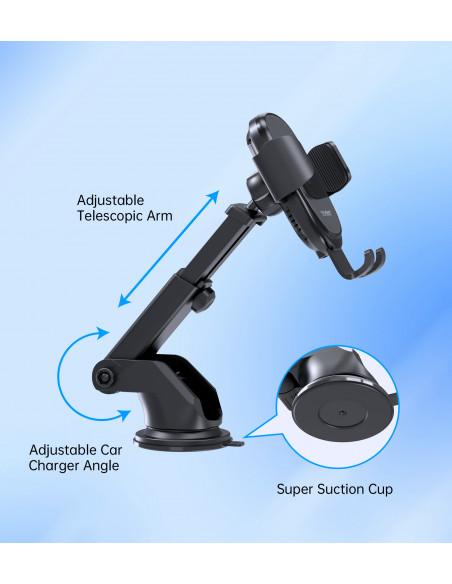 
„Gravity“ automobilio laikiklis su 15 W indukciniu įkrovikliu, skirtas vairuotojo kabinai – juodas
