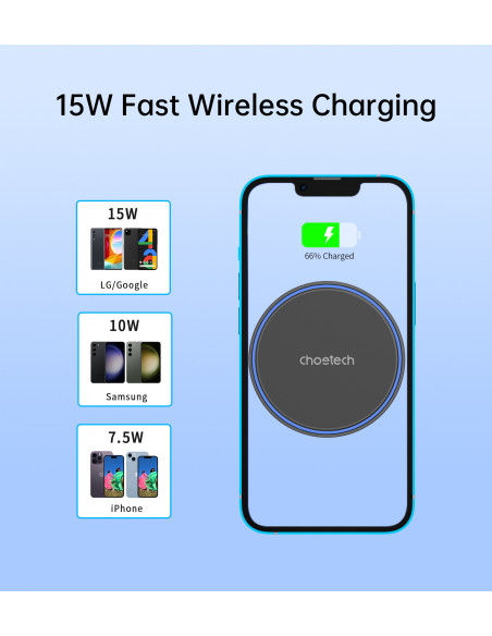 
Magnetinis laikiklis su 15 W indukciniu įkrovikliu oro išleidimo angai - juodas

