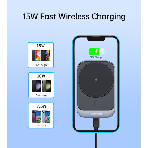 
Automobilinis laikiklis su 15 W indukciniu įkrovikliu, skirtas oro išleidimo angai – juodas
