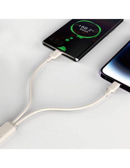 
SR sustiprintas laidas, skirtas iPhone USB-C - Lightning, 30W, 1m, smėlio spalvos
