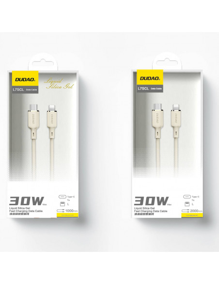 
SR sustiprintas laidas, skirtas iPhone USB-C - Lightning, 30W, 2m, smėlio spalvos
