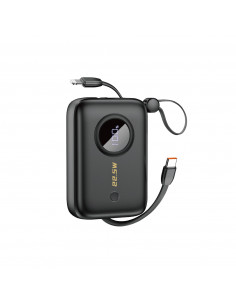 
10000mAh išorinė baterija su USB-C / Lightning laidu, juoda
