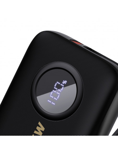 
10000mAh išorinė baterija su USB-C / Lightning laidu, juoda
