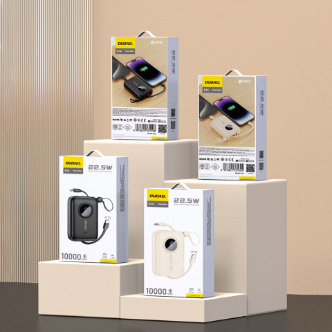 
10000mAh išorinė baterija su USB-C / Lightning laidu, juoda
