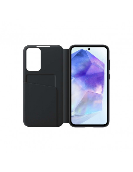 
Originalus „Smart View“ piniginės dėklas su atlenkimu, skirtas „Samsung Galaxy A55“, juodas
