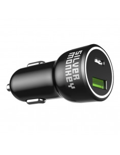 
Automobilinis įkroviklis 1xUSB-C 1xUSB-A 45W PD QC juodas
