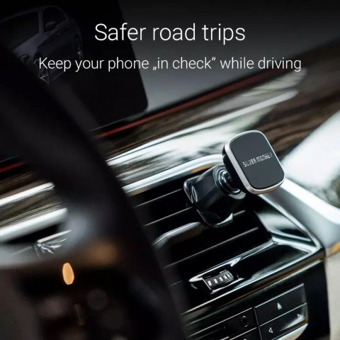 
Magnetinis telefono laikiklis automobiliui, skirtas oro išleidimo angai, juodas
