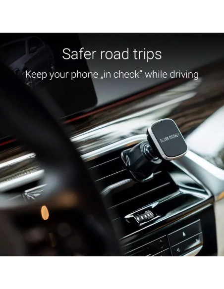 
Magnetinis telefono laikiklis automobiliui, skirtas oro išleidimo angai, juodas
