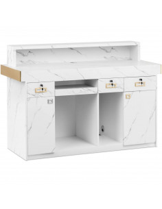 
Viešbučio biuro poilsio kambario registratūra su LED apšvietimu – marmuras
