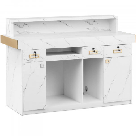 
Viešbučio biuro poilsio kambario registratūra su LED apšvietimu – marmuras
